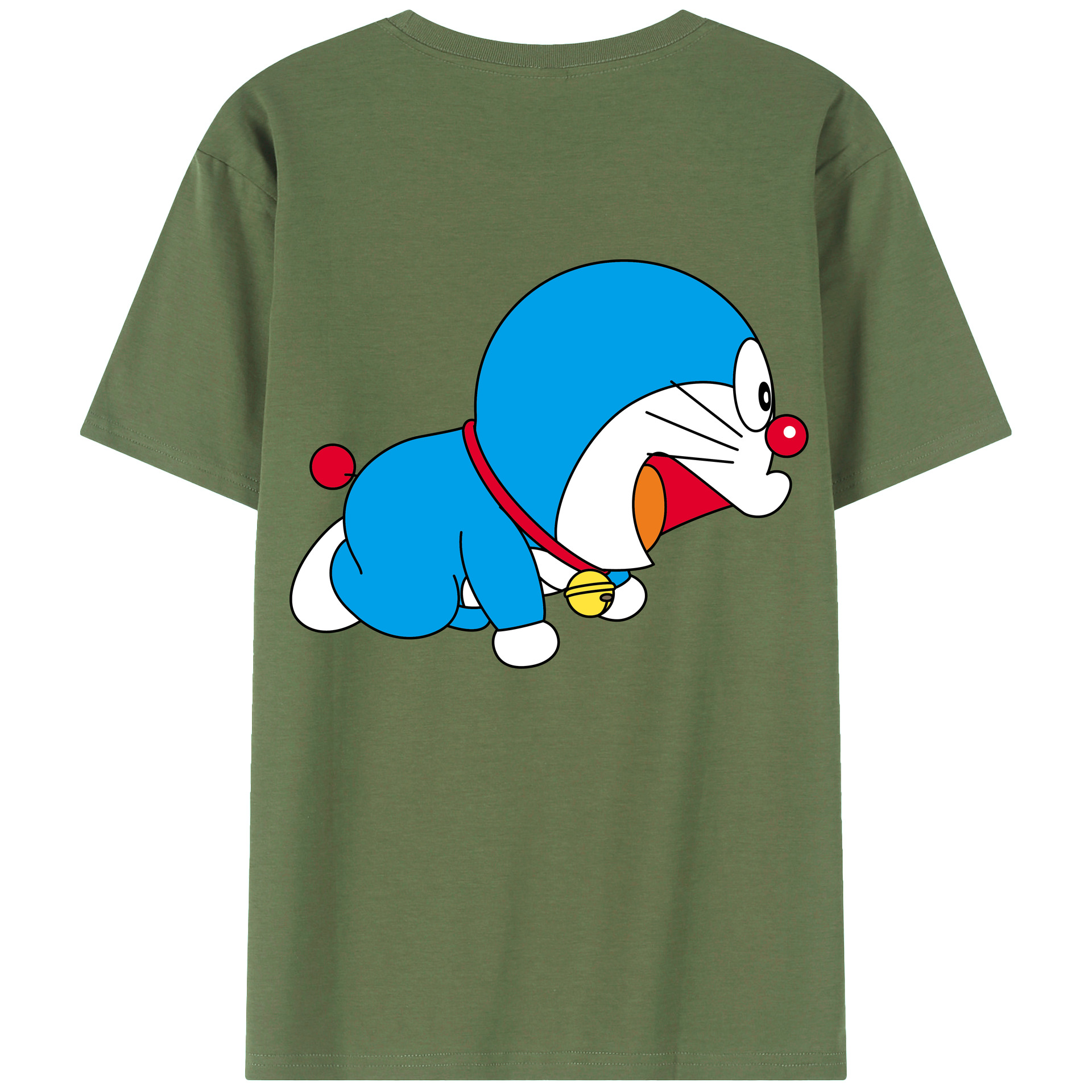 （画像用） ドラえもん Doraemon 綿100％ メンズ半袖Tシャツ（バックプリント） 通気性